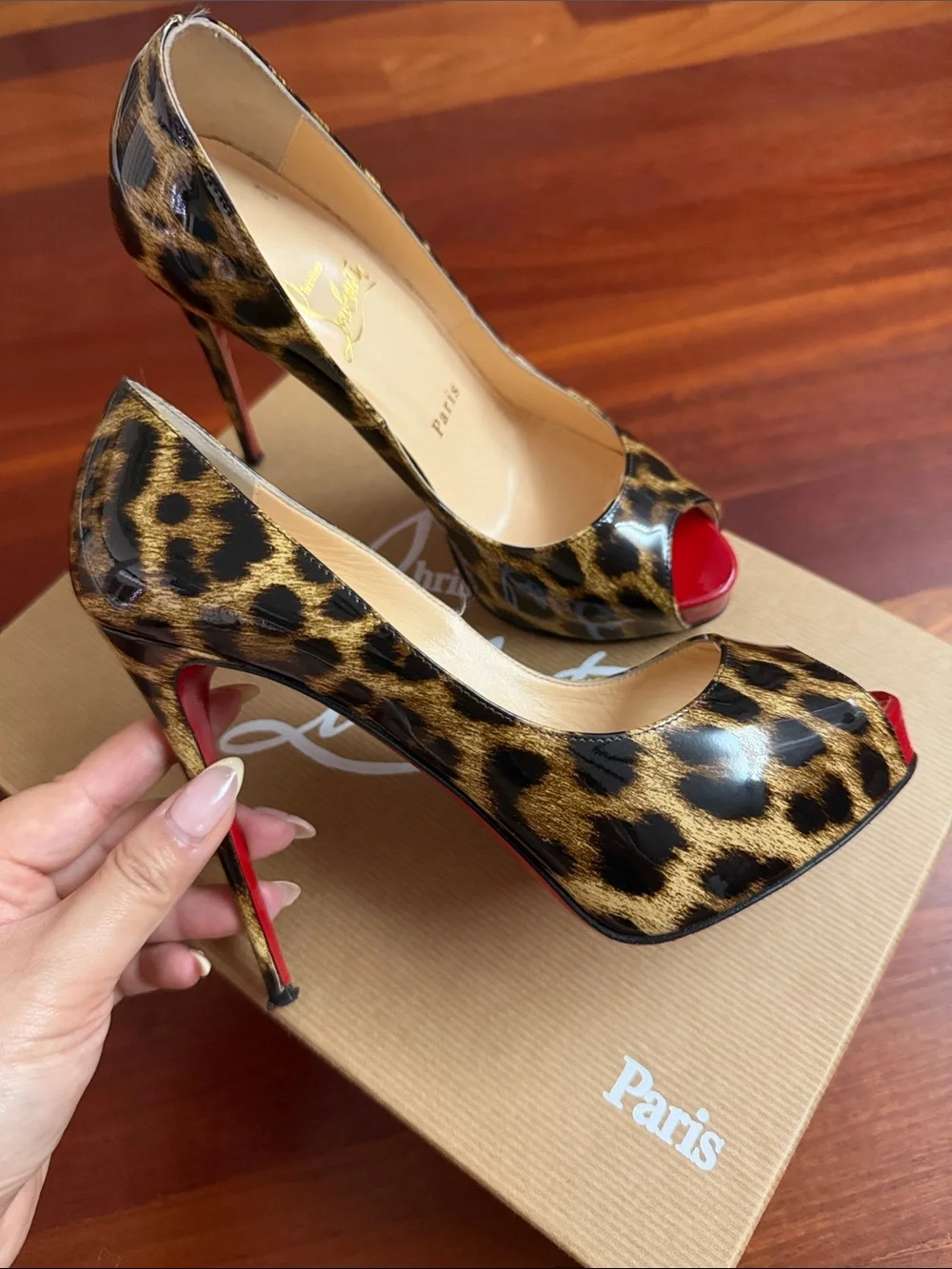 Christian Louboutin Leopard Prive 120 Patent